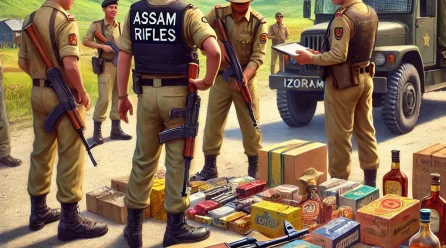 Assam Rifles Seize ₹16.43 Lakh Worth of Foreign Cigarettes & Liquor in Mizoram